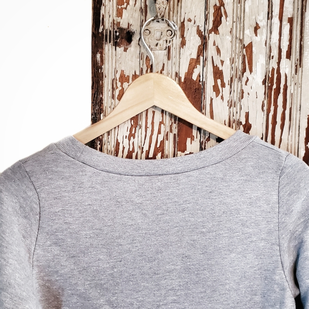 ModCloth Graphic Sweatshirt Grey Print Size S - Picture 4 of 10